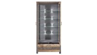 Vitrine CARDIFF Highboard Glas Used Style Dark Matera LED