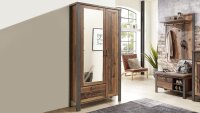 Garderobenschrank CARDIFF Used Style Dark Matera Spiegel