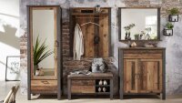 Garderobenschrank CARDIFF Used Style Dark Matera Spiegel