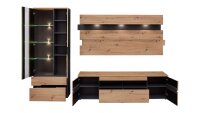 Wohnwand MEMPHIS MDF Artisan Eiche und graphit inkl. LED