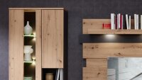 Wohnwand MEMPHIS MDF Artisan Eiche und graphit inkl. LED