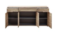 Sideboard BELLANO Anrichte Eiche natur graphit mit Softclose