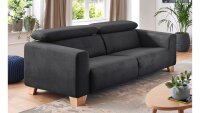 2,5-Sitzer FLORA Sofa in Stoff grau inkl. Kopfteilverstellung