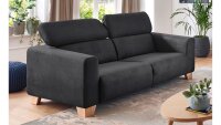 2,5-Sitzer FLORA Sofa in Stoff grau inkl. Kopfteilverstellung