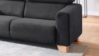 2-Sitzer FLORA Sofa in Stoff grau inkl. Kopfteilverstellung