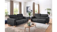 Sofagarnitur FLORA 2-teilig Stoff grau mit...