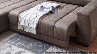 Ecksofa MAXY L Stoff braun motorische Sitztiefenverstellung