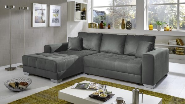 Ecksofa MERLIN Monolith 85 grau elektr. Sitztiefenverstellung