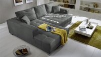 Ecksofa MERLIN Monolith 85 grau elektr. Sitztiefenverstellung