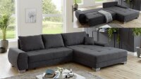 Ecksofa INDIGO anthrazit Bettfunktion und Bettkasten 290x190