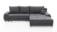 Ecksofa INDIGO anthrazit Bettfunktion und Bettkasten 290x190