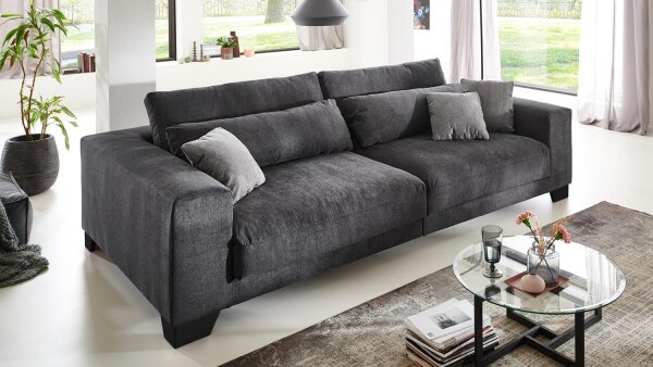 Bigsofa PLAY Megasofa Sofa Stoff schwarz inkl. Kissen 286 cm