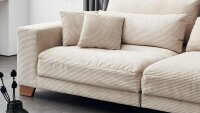 Bigsofa PLAY Megasofa Sofa Cord creme inkl. Kissen 286 cm