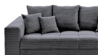 Big Sofa Borneo Lincoln 90 Cord grau mit Nosagunterfederung