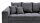 Big Sofa Borneo Lincoln 90 Cord grau mit Nosagunterfederung