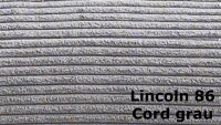 Ecksofa Angel Lincoln 86 Cord grau Nosagunterfederung 281x177 cm