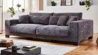 Bigsofa PLAY Megasofa Sofa Cord grau inkl. Kissen 286 cm