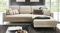 Ecksofa Barry Microfaser beige inklusive Kissen mit...