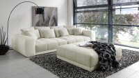 Big Sofa MOLDAU XXL Megasofa weiß und beige mit Kissen