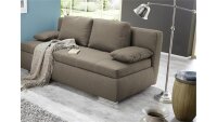 Boxspring Schlafsofa MEMPHIS Sofa Dauerschläfer hellbraun