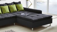 Ecksofa MONTEGO Stoff dunkelgrau mit Kissen 326x213 cm