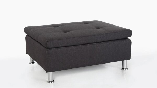 Hocker MONTEGO Polsterhocker in Stoff dunkelgrau 98x78 cm