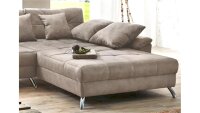 Ecksofa SANTA CRUZ Nubukoptik grau hellbraun inkl. Kissen