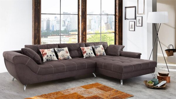 Wohnlandschaft SAN FRANCISCO Sofa Ecksofa in dunkelbraun