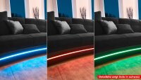 Wohnlandschaft LAREDO Sofa weiß grau mit LED und Soundsystem