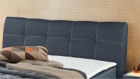 Boxspringbett AMELIE 140 graublau mit Bettkasten Topper