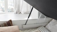 Boxspringbett AMELIE 140 graubraun mit Bettkasten Topper