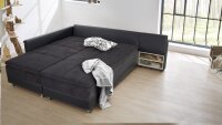 Wohnlandschaft rechts MODENA Ecksofa Sofa Bett in schwarz mit Nako