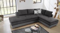 Wohnlandschaft links MODENA Ecksofa Sofa Bett in grau mit...