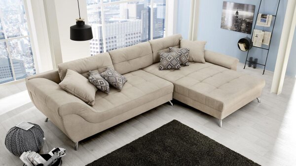 Wohnlandschaft SAN FRANCISCO Sofa Ecksofa Polstersofa in beige