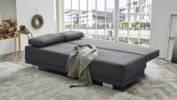 Schlafsofa LUZIO Funktionssofa Sofa in dunkel grau mit Bettkasten