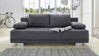 Schlafsofa LUZIO Funktionssofa Sofa in dunkel grau mit Bettkasten