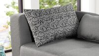 Schlafsofa ROY Stoff grau inkl. Bettkasten Kissen 84x200 cm