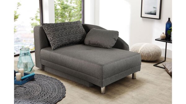 Schlafsofa ROY in Stoff braun inkl. Bettkasten Kissen 84x200