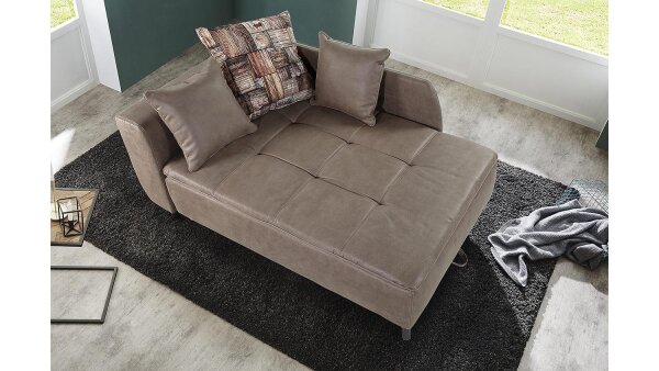 Recamiere ROMAN Schlafsofa Sofa in braun mit Tonnentaschenfederkern