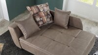 Recamiere ROMAN Schlafsofa Sofa in braun mit Tonnentaschenfederkern