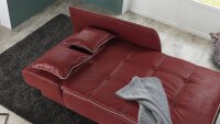 Recamiere ROMAN Schlafsofa Sofa in rot mit Tonnentaschenfederkern