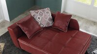 Recamiere ROMAN Schlafsofa Sofa in rot mit Tonnentaschenfederkern