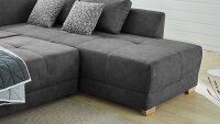 Ecksofa LUZERN Stoff Vintage dunkelgrau Schlaffunktion