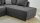 Ecksofa LUZERN Stoff Vintage dunkelgrau Schlaffunktion