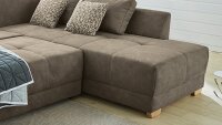 Ecksofa LUZERN in Stoff Vintage hellbraun Schlaffunktion