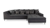 Ecksofa MONTEGO II Microfaser dunkelgrau Kissen 326x213