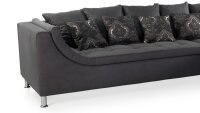 Ecksofa MONTEGO II Microfaser dunkelgrau Kissen 326x213