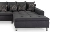 Ecksofa MONTEGO II Microfaser dunkelgrau Kissen 326x213