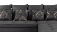 Ecksofa MONTEGO II Microfaser dunkelgrau Kissen 326x213