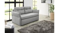 Schlafsofa TIM Stoff grau mit Bettkasten und Kissen 158 cm